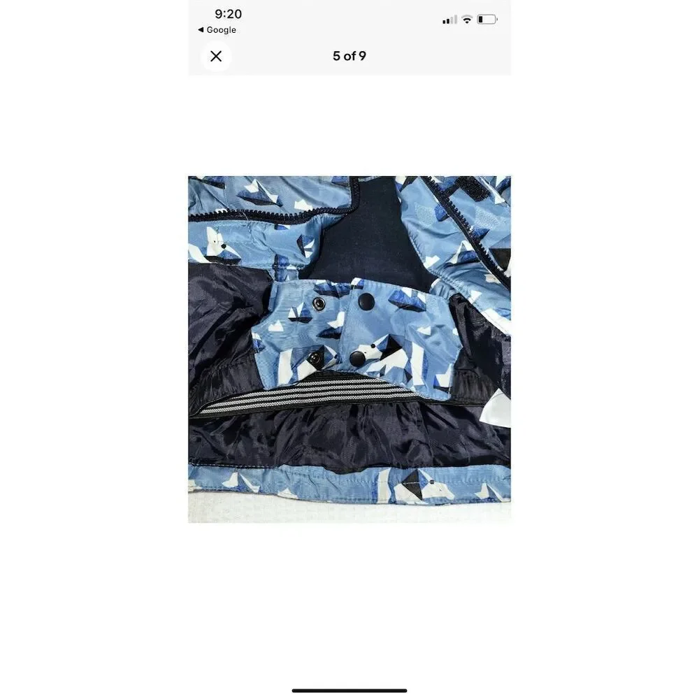 Lily & Dan Kids Winter Coat 2T Blue Polar Bear Mountain Theme Hooded